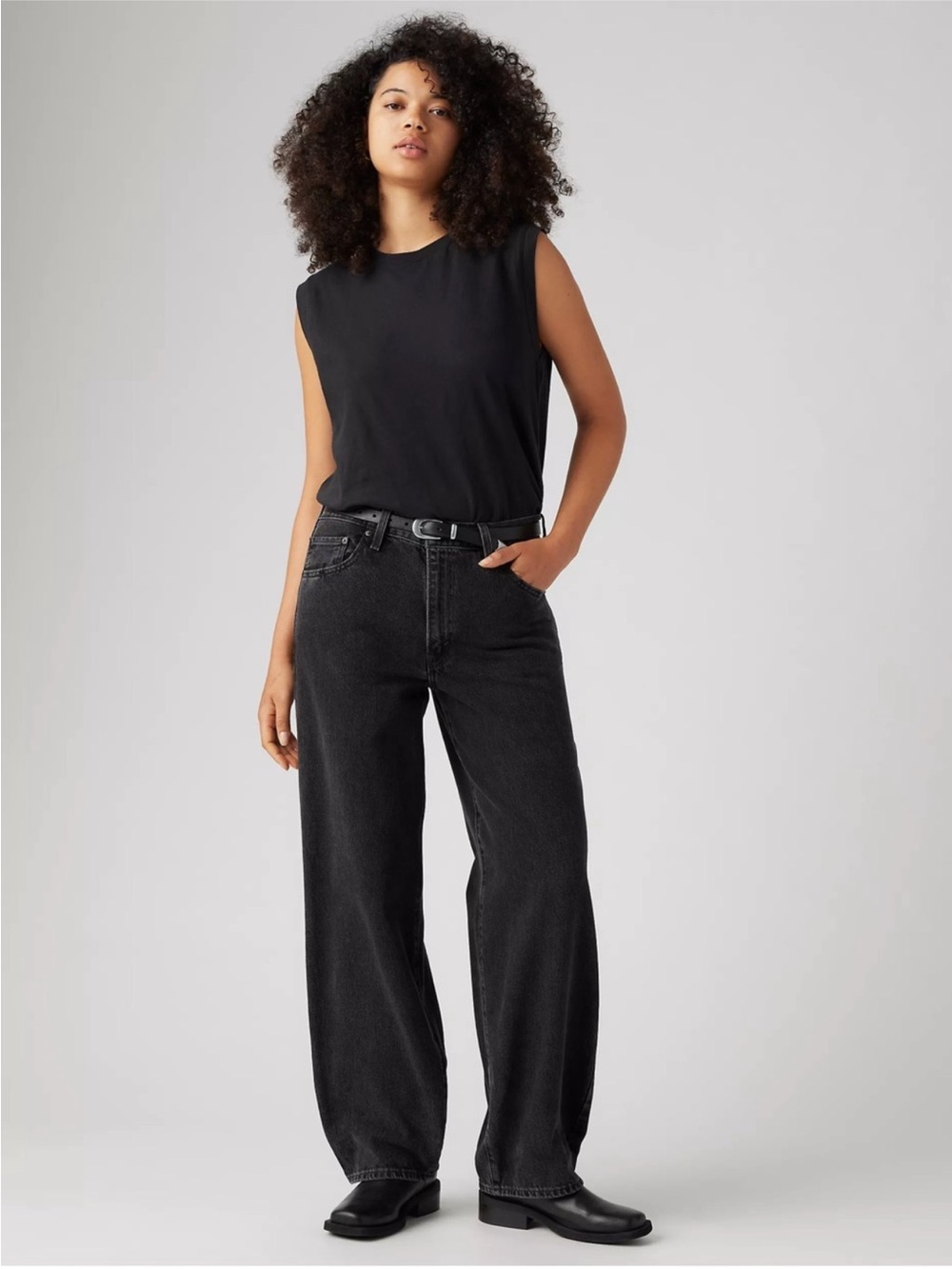Levi’s Baggy Dad Jeans in Boot Barn (washed black) 24